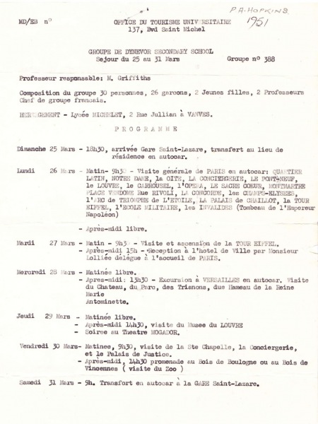 1950-Paris-Programme